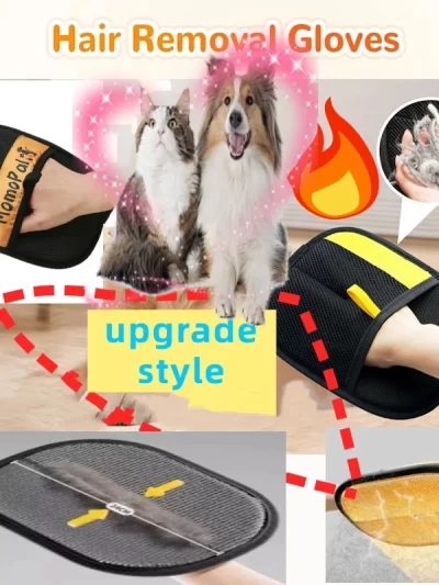 Upgraded Double Sided Grooming Glove Pet Dog Supplies Hair Remover Gloves Reusable Grooming Glove Grooming Equipment For Cats
