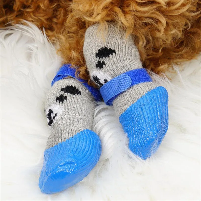 Dog Cat Boots Shoes Socks with Adjustable Waterproof Breathable and Anti-Slip Sole All Weather Protect Paws for Indoor Outdoor - Image 2