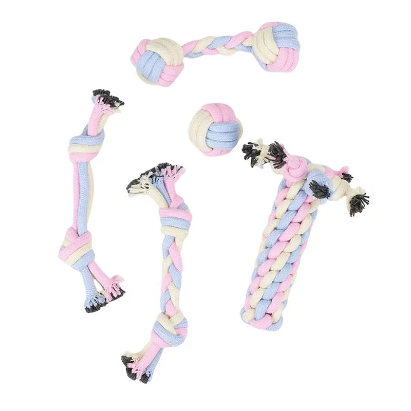 Pet Toy Chew Teething Cotton Rope Knot Ball Toys For Dog Tooth Clean Ball Bite-Resistant Dog Chew Puppy Training InteractiveToy - Image 15