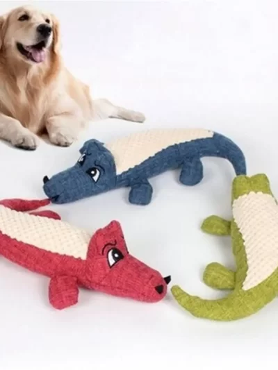 Cat Dog Toy Linen Plush Crocodile Animal Toy Dog Chew Squeaky Noise Toy Cleaning Teeth Supplies Toy Tough Interactive Doll