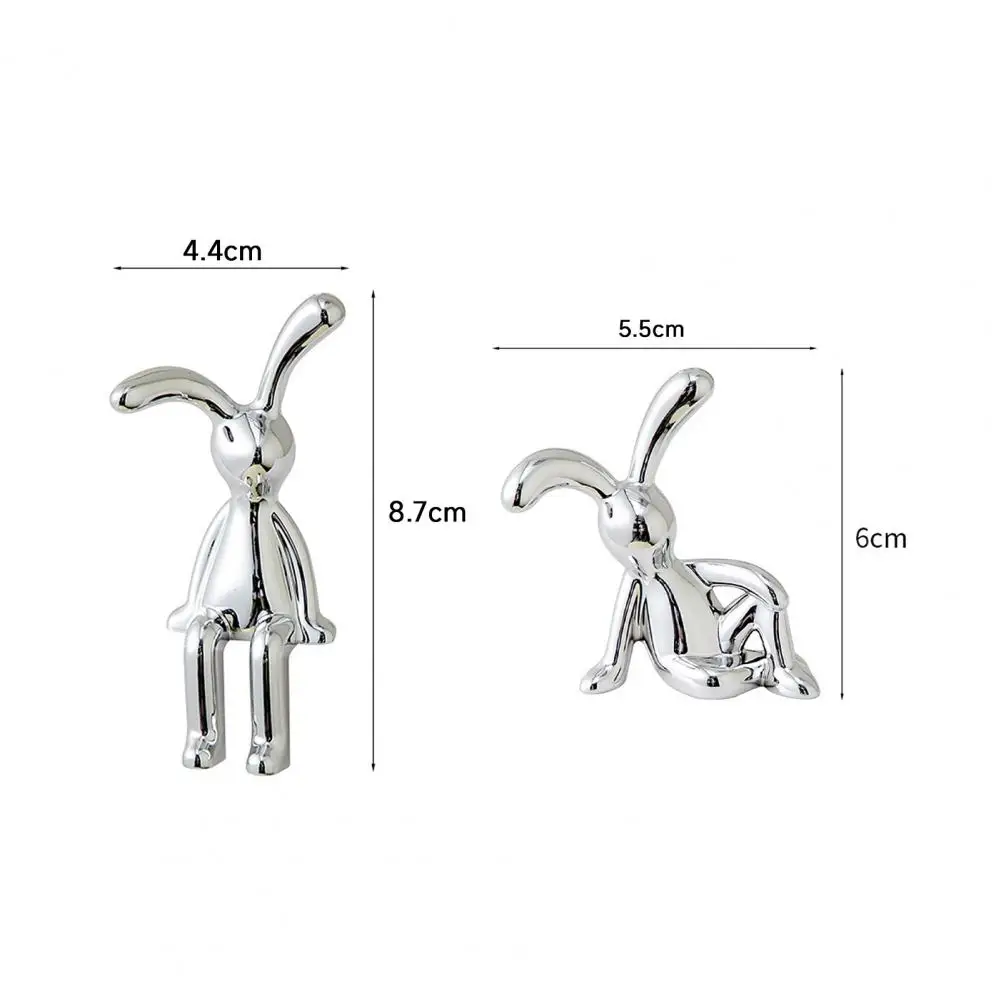 Rabbit Figurine Home Decor Car Bunny Decoration Adorable Long Ear Bunny Figurines Desktop Sitting Rabbit Models Easter Gift - Image 6