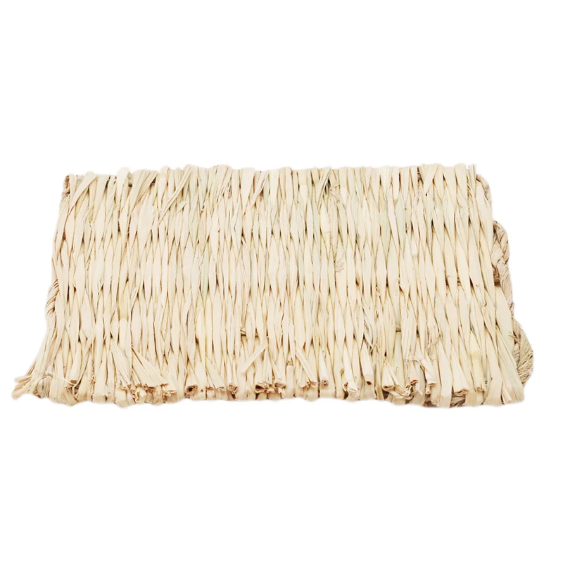 Rabbits Bunny Grass Mat Small Animal Woven Hay Mat Natural Straw Bedding Resting Cage Mat For Guinea Pig Chinchilla Hamster Rat - Image 8