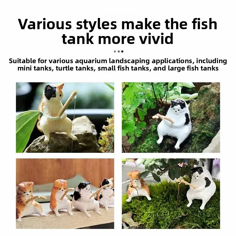 Ornaments Aquarium Accessories Home Decorations Fish Tanks Aquascape Meow Table Decoration and Accessories for Home Decor & Room - Image 5