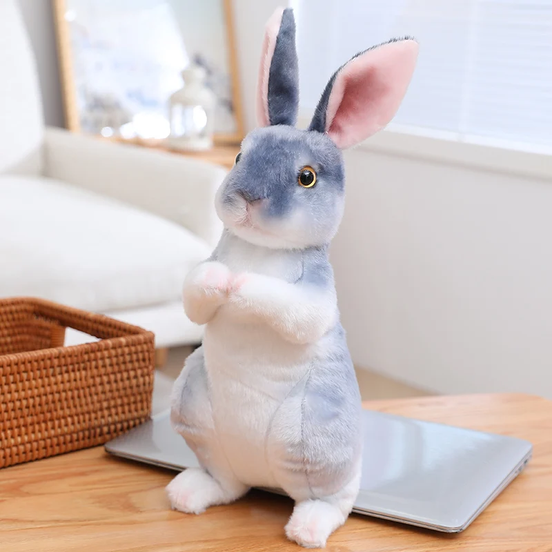 24cm Simulation Cute Rabbit Plush Fur Realistic Kawaii Animal Easter Bunny Rabbit Toy Model Gift Home Decor Beautiful Gift - Image 5
