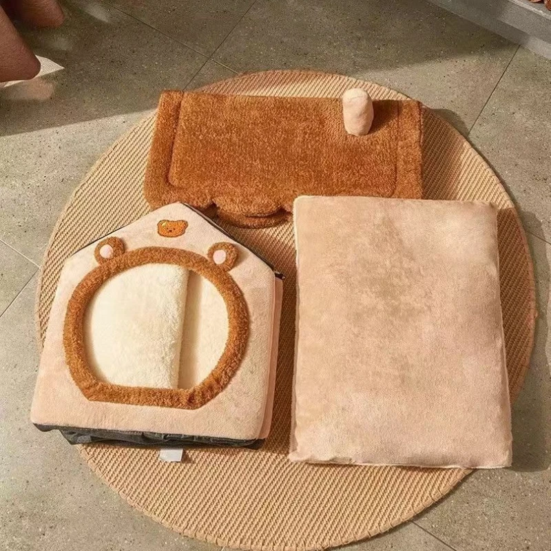 Dog House Indoor Foldable Cat House Kennel Bed Mat with Cushion for Small Medium Large Dogs Cats Warm Cat Nest Puppy Cave Sofa - Image 4