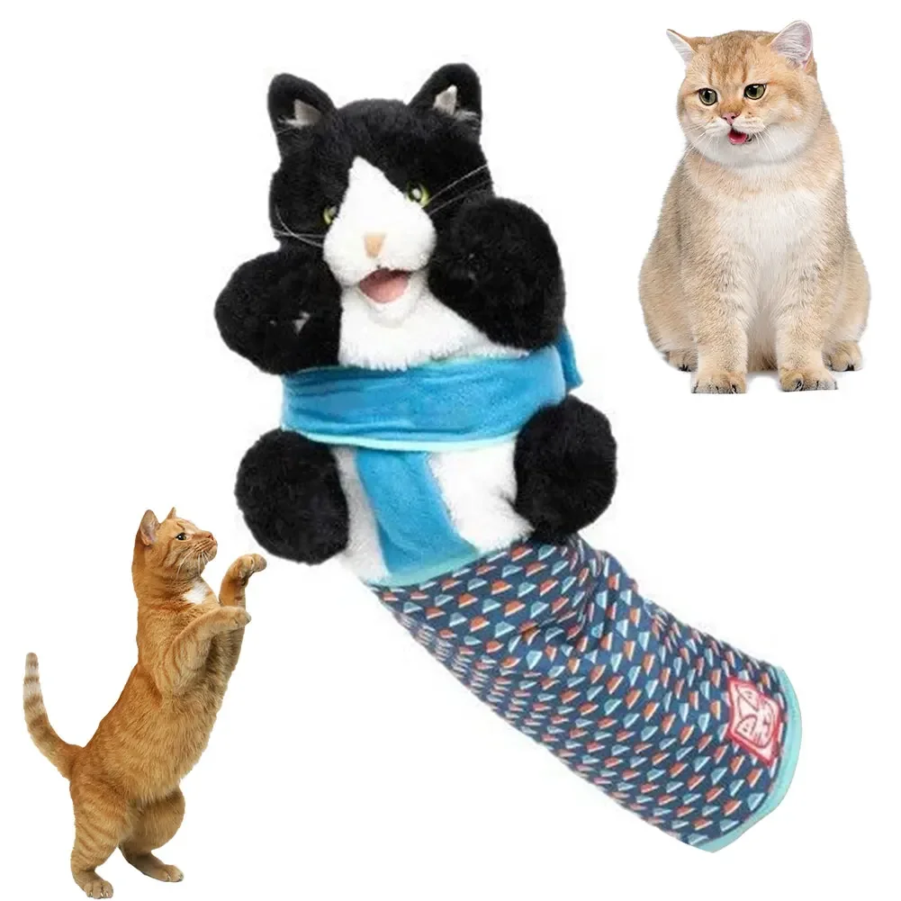 Cats Puppet Wrestler Cat Wrestling Toy Puppet Interactive Hand Puppet for Indoor Cats Kids Pretend Play and Dog Toys - Image 6