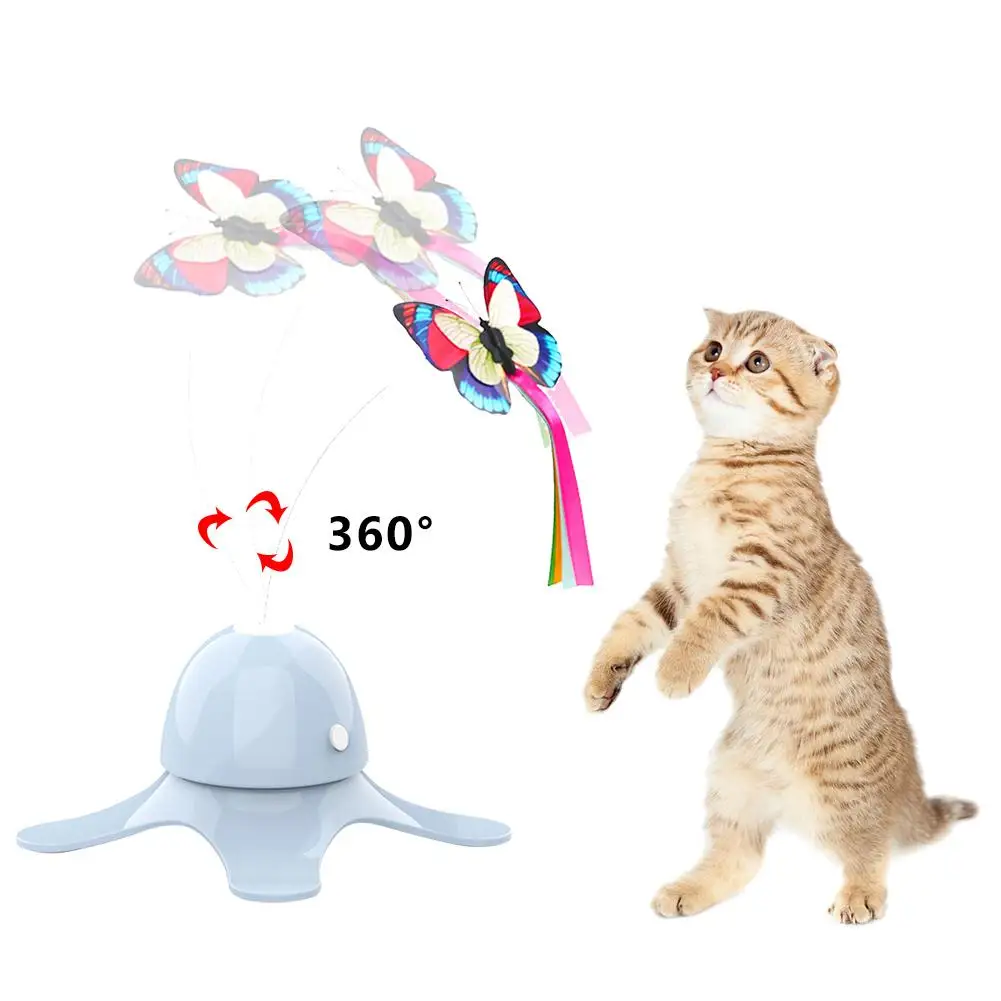 Electronic Pet Cat Toy Smart Automatic Funny Cat Exercise Toy Electric Rotating Kitten Toys Butterfly Cat Stick Interactive Toy - Image 4
