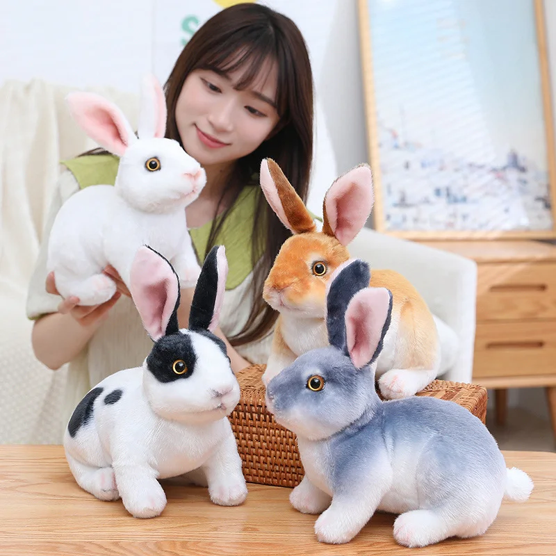 24cm Simulation Cute Rabbit Plush Fur Realistic Kawaii Animal Easter Bunny Rabbit Toy Model Gift Home Decor Beautiful Gift - Image 8