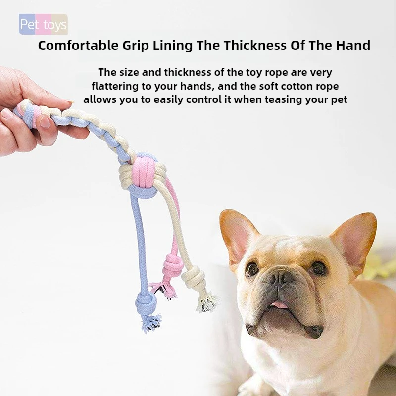 Pet Toy Chew Teething Cotton Rope Knot Ball Toys For Dog Tooth Clean Ball Bite-Resistant Dog Chew Puppy Training InteractiveToy - Image 4