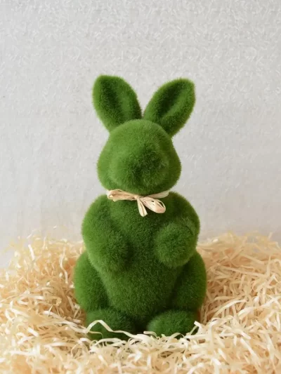 Lovely Rabbit Ornament Cute Easter Decoration Bunny Miniature Figurines Miniature Landscape Home Decor Mini Rabbit Model Toy