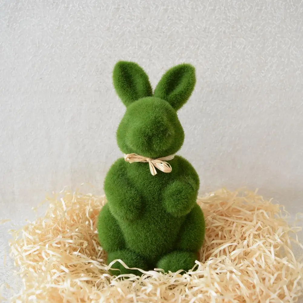 Lovely Rabbit Ornament Cute Easter Decoration Bunny Miniature Figurines Miniature Landscape Home Decor Mini Rabbit Model Toy