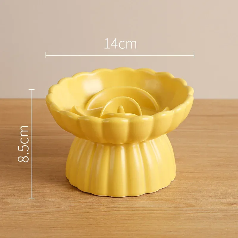 Cat Food Bowl Ceramic Elevated Cats Small Dogs Slow Feed Bowls Anti-choking Pet Eating Feeders Anti-gulping Puppy Supplies - Image 11