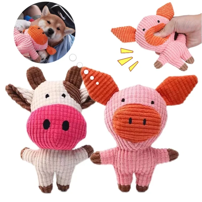 Cute Plush Pet Toys Cow Animal Plush Toys for Dog and Cat Interactive Plush Dog Toys Durable Puppy teething chewing Toys - Image 5