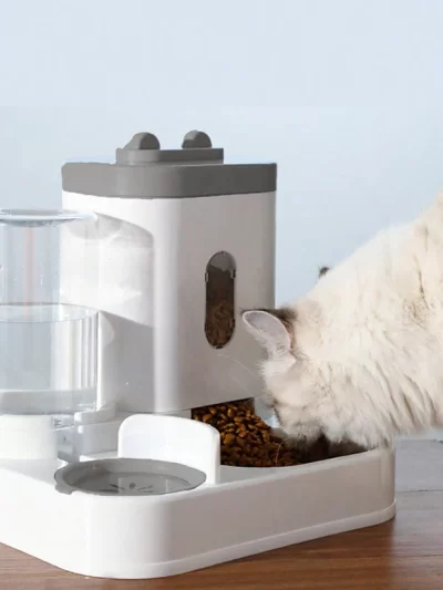 Hot cat bowl Pet food set Dog dog Cat Standing rabbit ear feeder Water feeder Pet food set pet supplies