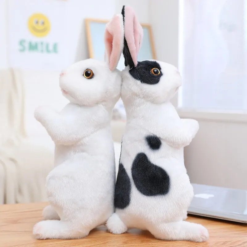 1pc Randomly Realistic Cute Plush Rabbits Lifelike Animal Photo Props Bunny Simulation Toy Model Birthday Gift - Image 5