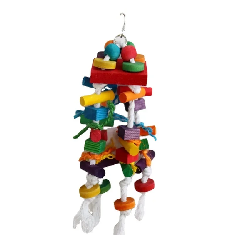 Parrot toys, Colorful wooden bird supplies, Unique shape, Diverse ways to play, Large parrot bite bird toys - Image 5