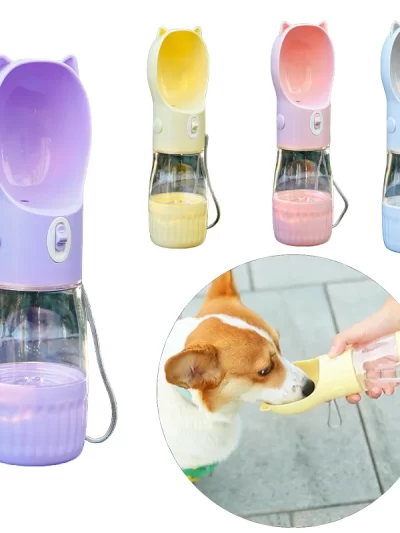 Dog Water Bottle Portable Puppy Drinking Food Feeder For Small Medium Dogs Cats Outdoor Leak Proof Corgi Beagle Pet Supplies