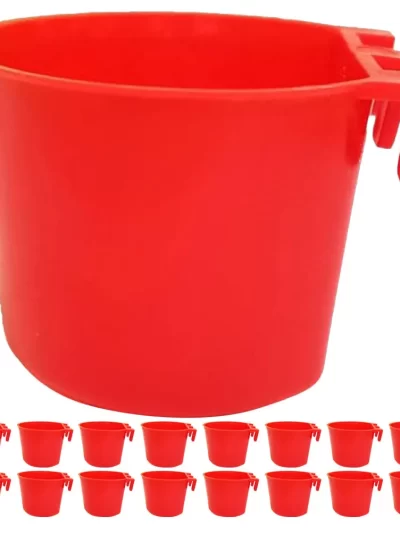 30pcs Cage Feeder Cups Dishes Hanging Bowls Water Birds Water Bowl Supplies PP Material Long Lasting Feeding Accessories