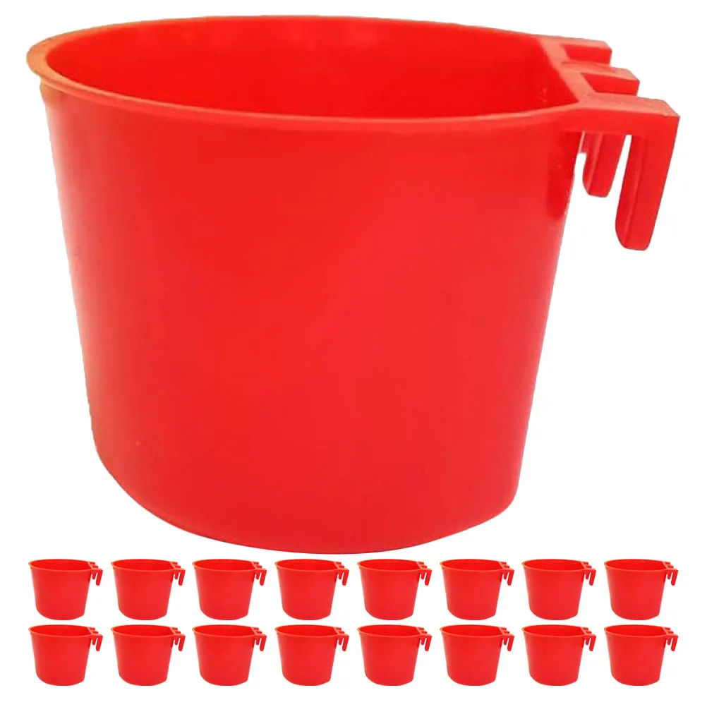 30pcs Cage Feeder Cups Dishes Hanging Bowls Water Birds Water Bowl Supplies PP Material Long Lasting Feeding Accessories