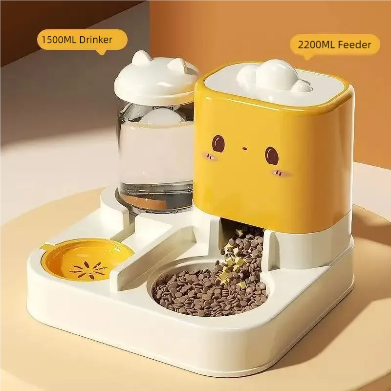 Cute Smiling Cat Automatic Feeder And Water Dispenser Pet Supplies Feeding Organizer Suitable for Cats And Small Dogs - Image 8