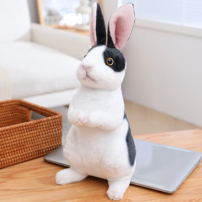 24cm Simulation Cute Rabbit Plush Fur Realistic Kawaii Animal Easter Bunny Rabbit Toy Model Gift Home Decor Beautiful Gift - Image 6