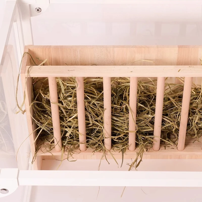 Portable Solid Wood Rabbit Hay Feeder Feeding Manger Cage Hay Dispenser Bunny Hay Raise Design A Grass Rack for Feeding Rabbits - Image 4