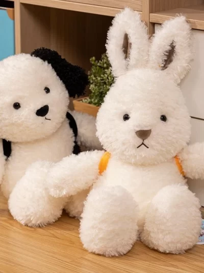 35CM New Cute Baby Rabbit Plush Toy Backpack, Kawaii Puppy Soft Animal Doll as a Birthday and Christmas Gift for Children