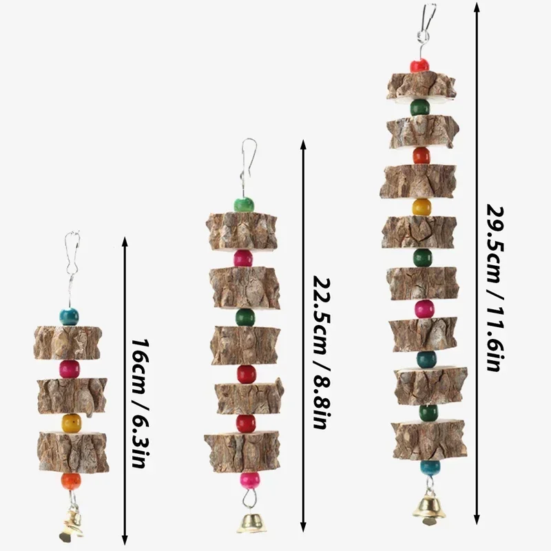 Natural Wooden Parrot Bird Toy Wood Parrot Chew Toy Chewing Cardboard Destroy Birds Toy Bird Cage Decoration Bird Supplies - Image 6