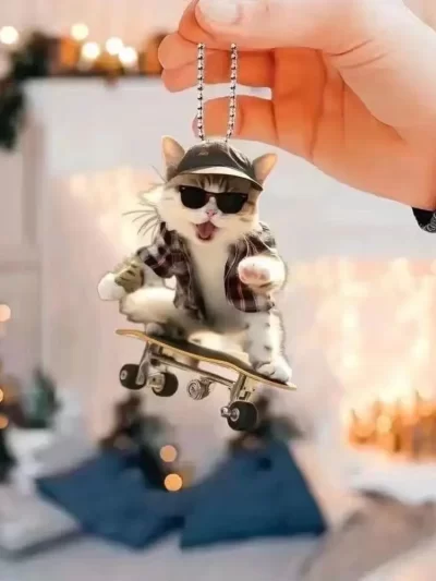Dog Cat Key Chain Bag Pendant Car Key Ring Acrylic Pendant Backpack Accessories Key Decoration Car Decoration Key Decoration