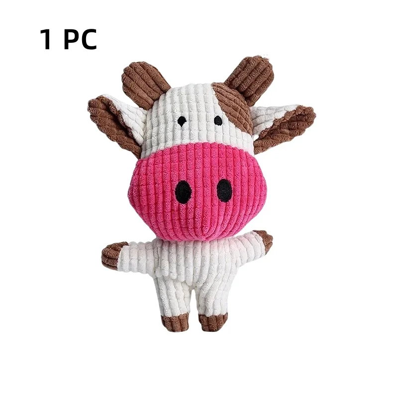 Cute Plush Pet Toys Cow Animal Plush Toys for Dog and Cat Interactive Plush Dog Toys Durable Puppy teething chewing Toys - Image 7