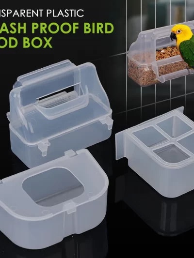 1/2pcs Parrot Feeder Drinker Bird Supplies Plastic Bird Cage Parrot Birds Water Hanging Bowl Feeder Box Pet Cage Food Container