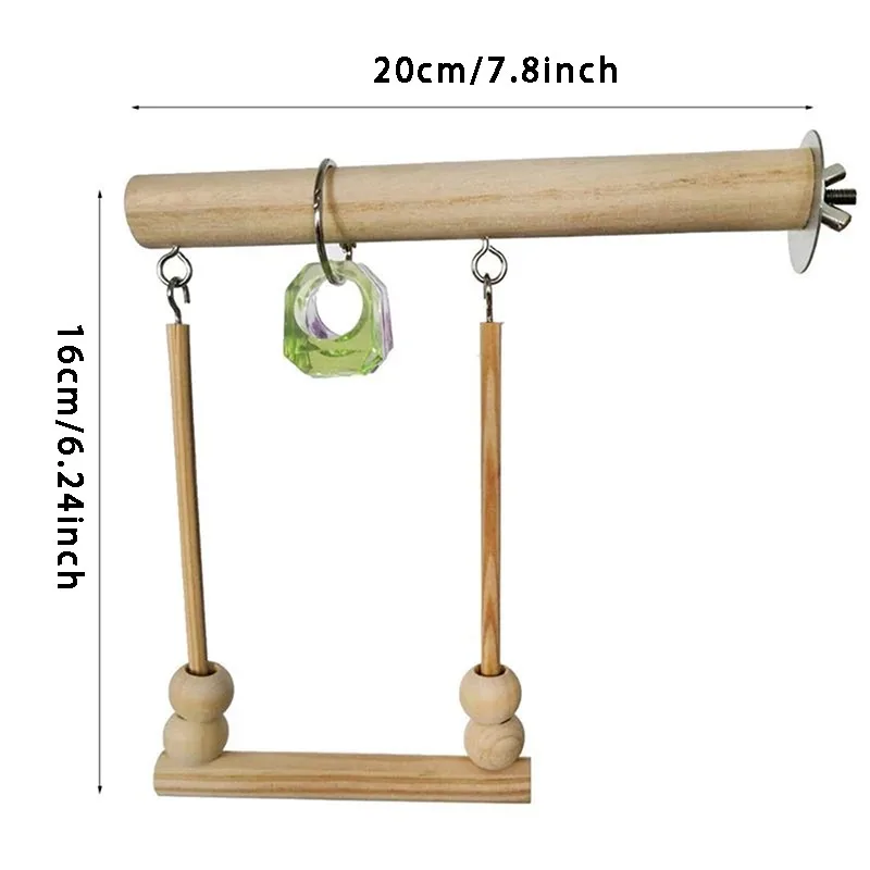 Parrot Bird Toys Wood Articles Pet Bird Toys for Parrot Training Toy Swing Ball Bell Standing Hang Swings Birds Cage Supplies - Image 6