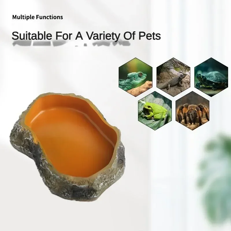 Pet Reptile Water Bowls Terrarium Plate Reptile Feeder Amphibian Feeding Bowl for Frog Chameleon Tortoise Bearded Dragon Turtle - Image 5