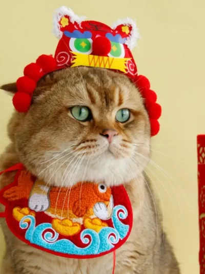 Pet Grooming Accessories Cute Cat Towel Embroidery Bib Cartoon Stylish Pet Water Scarf Adjustable Comfortable Pet Collar Kitten