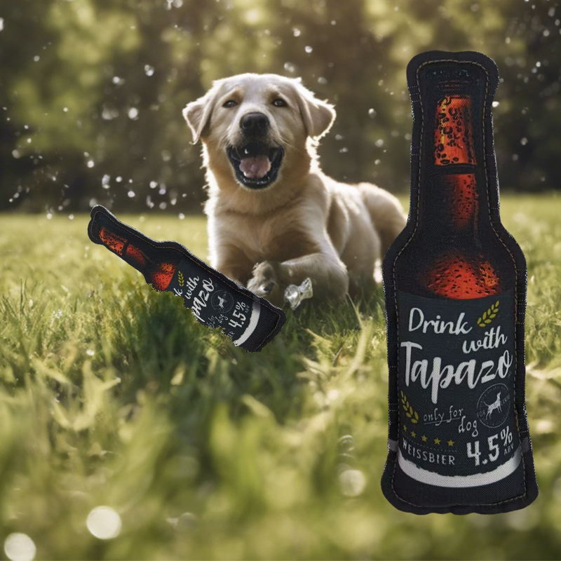 Pet Filled Toys For Dogs Funny Plush Dog Toys Featuring Tapazo Weissbire Beer Bottle With Squeaky Sound Chew Interactive Toy - Image 8